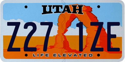 UT license plate Z271ZE
