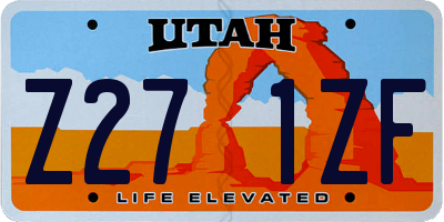 UT license plate Z271ZF