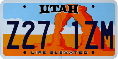 UT license plate Z271ZM