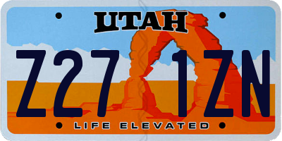 UT license plate Z271ZN