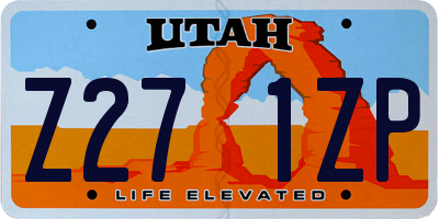 UT license plate Z271ZP