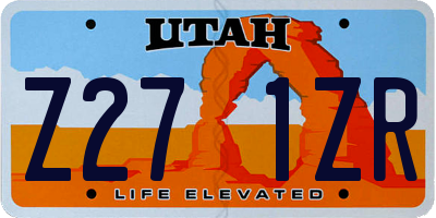 UT license plate Z271ZR