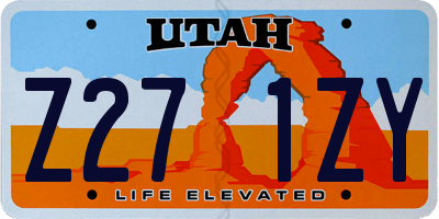 UT license plate Z271ZY