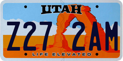 UT license plate Z272AM