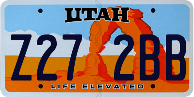 UT license plate Z272BB