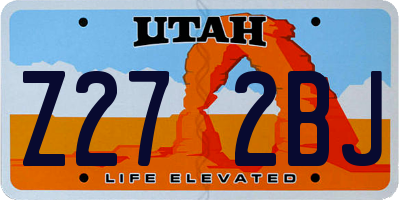 UT license plate Z272BJ