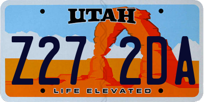 UT license plate Z272DA