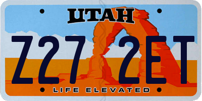 UT license plate Z272ET