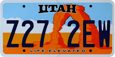 UT license plate Z272EW