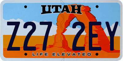 UT license plate Z272EY
