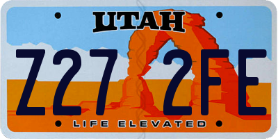 UT license plate Z272FE