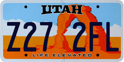 UT license plate Z272FL