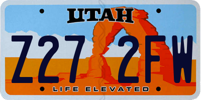 UT license plate Z272FW