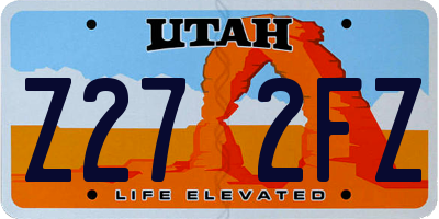 UT license plate Z272FZ