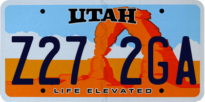 UT license plate Z272GA