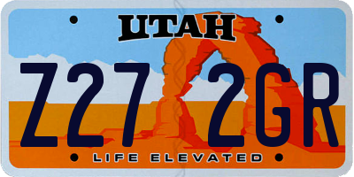 UT license plate Z272GR