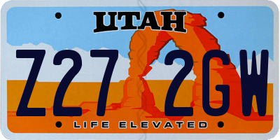 UT license plate Z272GW