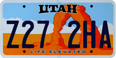 UT license plate Z272HA