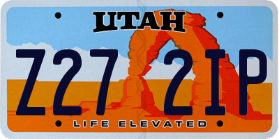 UT license plate Z272IP