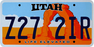 UT license plate Z272IR