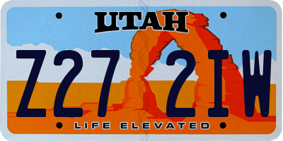 UT license plate Z272IW