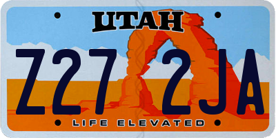 UT license plate Z272JA