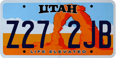 UT license plate Z272JB
