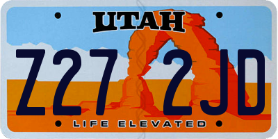 UT license plate Z272JD
