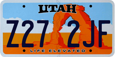 UT license plate Z272JF
