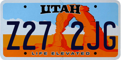 UT license plate Z272JG