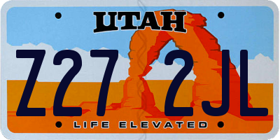UT license plate Z272JL