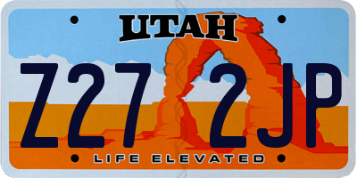 UT license plate Z272JP
