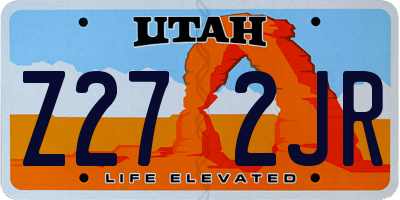 UT license plate Z272JR