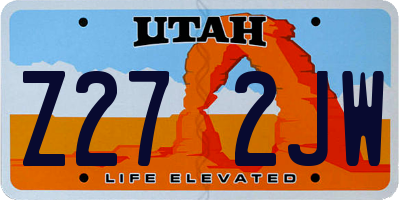 UT license plate Z272JW