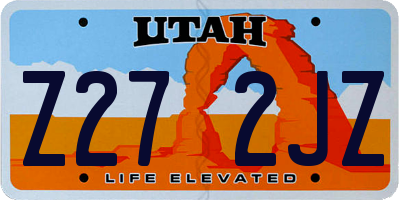 UT license plate Z272JZ