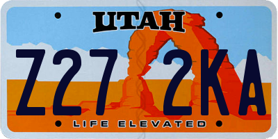 UT license plate Z272KA