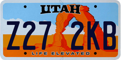 UT license plate Z272KB