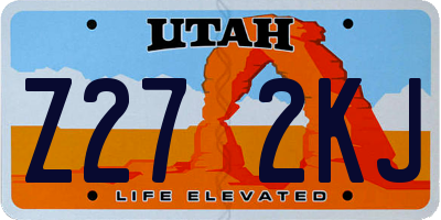 UT license plate Z272KJ