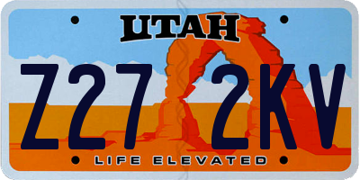 UT license plate Z272KV