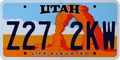 UT license plate Z272KW