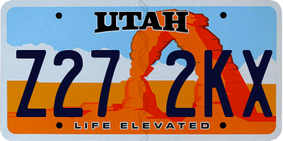 UT license plate Z272KX