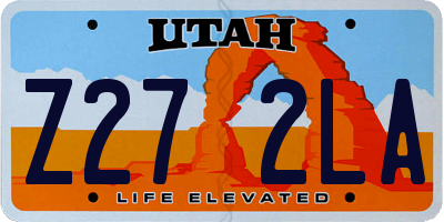 UT license plate Z272LA