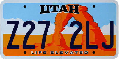 UT license plate Z272LJ