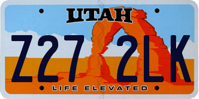 UT license plate Z272LK