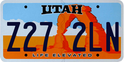 UT license plate Z272LN
