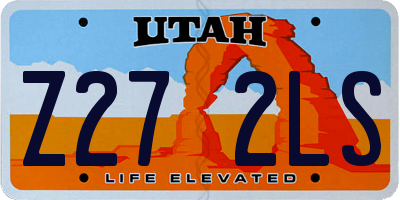 UT license plate Z272LS