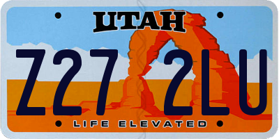 UT license plate Z272LU
