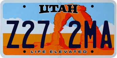 UT license plate Z272MA