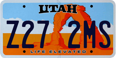 UT license plate Z272MS