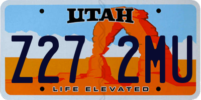 UT license plate Z272MU